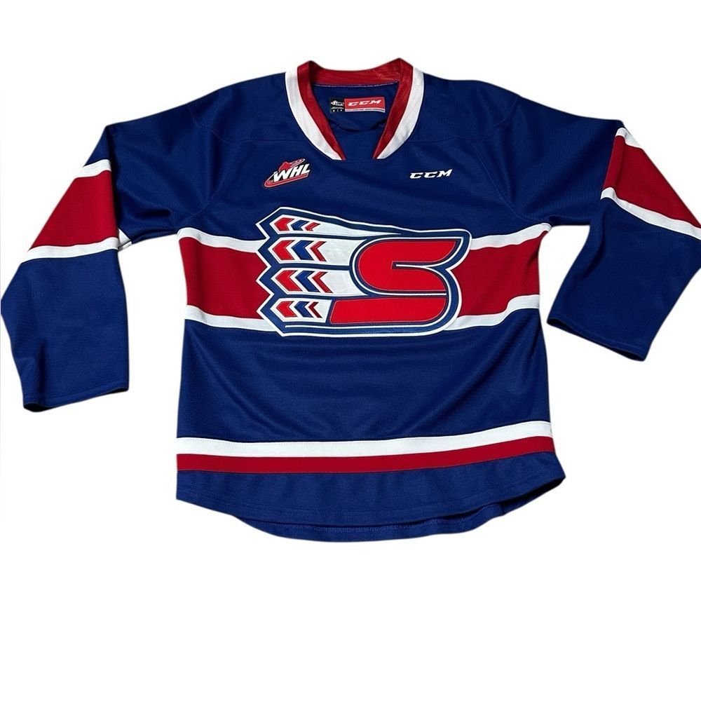Spokane Chiefs WHL CCM Hockey Jersey Blue Red Adult Small
